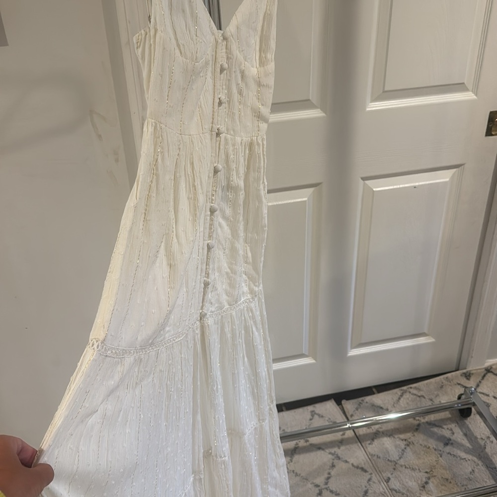 L*Space sunrise escape dress in white with gold